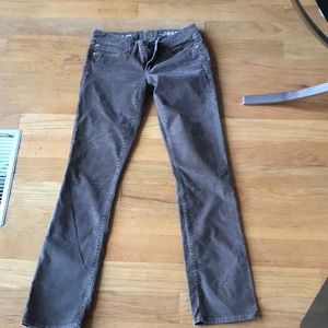 Brown corduroy gap real straight jeans SZ 27/4